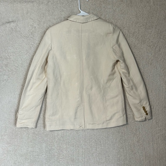 Lands End Women's Linen Double Breasted Blazer Size 4. Career Casual Preppy - Picture 7 of 10